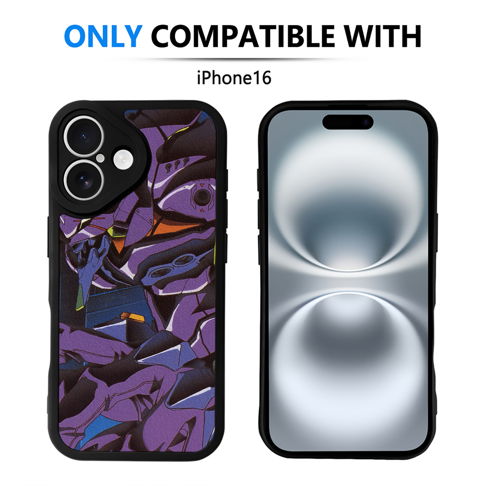 （画像用） EVA 新世紀エヴァンゲリオン 【iPhone 16シリーズ対応】シリコンスマホケース（レザー調） 材質：シリコン